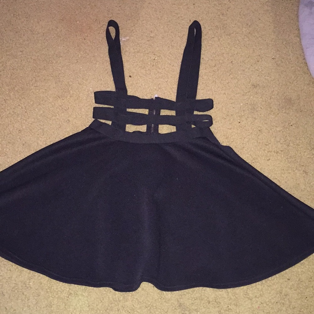 Black Strapped Skirt